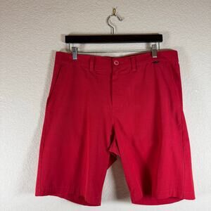 Travis Mathew Beck Golf Shorts Mens 35 (Act 36) Red Performance Stretch Active